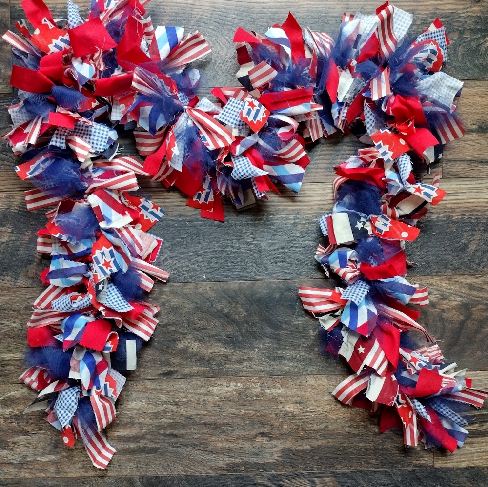 6ft long patriotic rag Garland